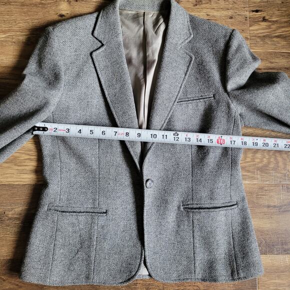 Vintage 90s Anderson Little Womens Gray Blazer 100% Wool Jacket Siz 10 - Picture 5 of 9